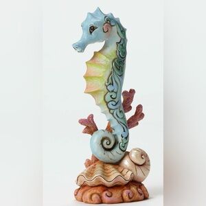 Enesco Jim Shore Heartwood Creek Seahorse Park with Shells Stone Resin Figurine!
